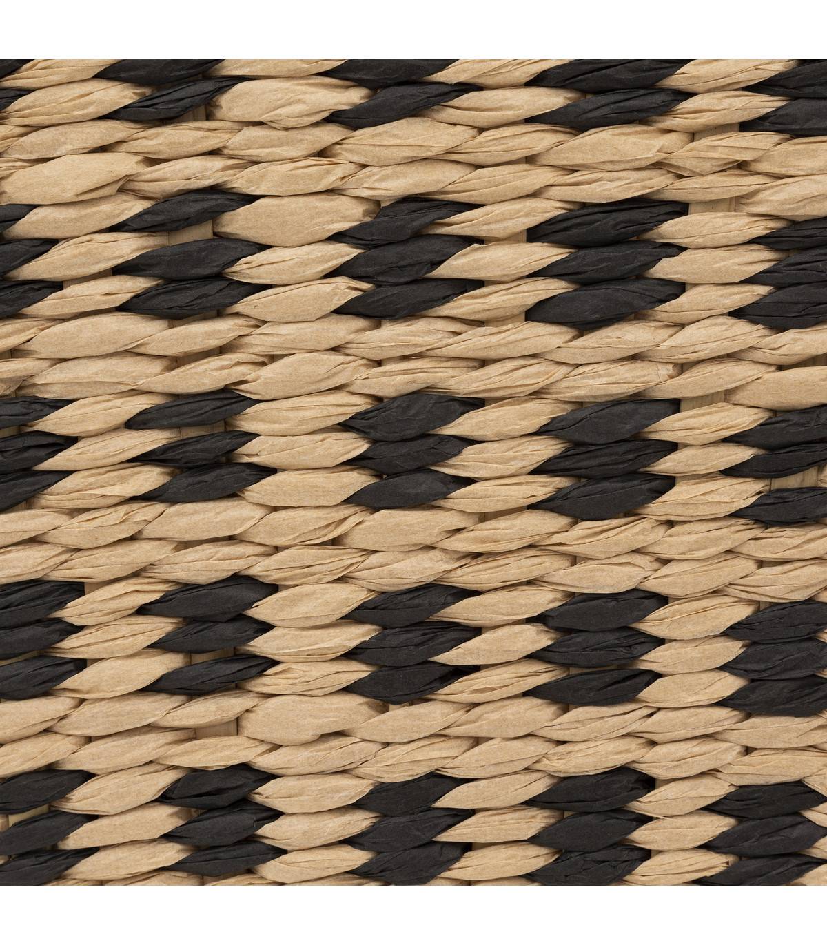 Panier de rangement tressé naturel et noir 31 x 31 cm - Image 3