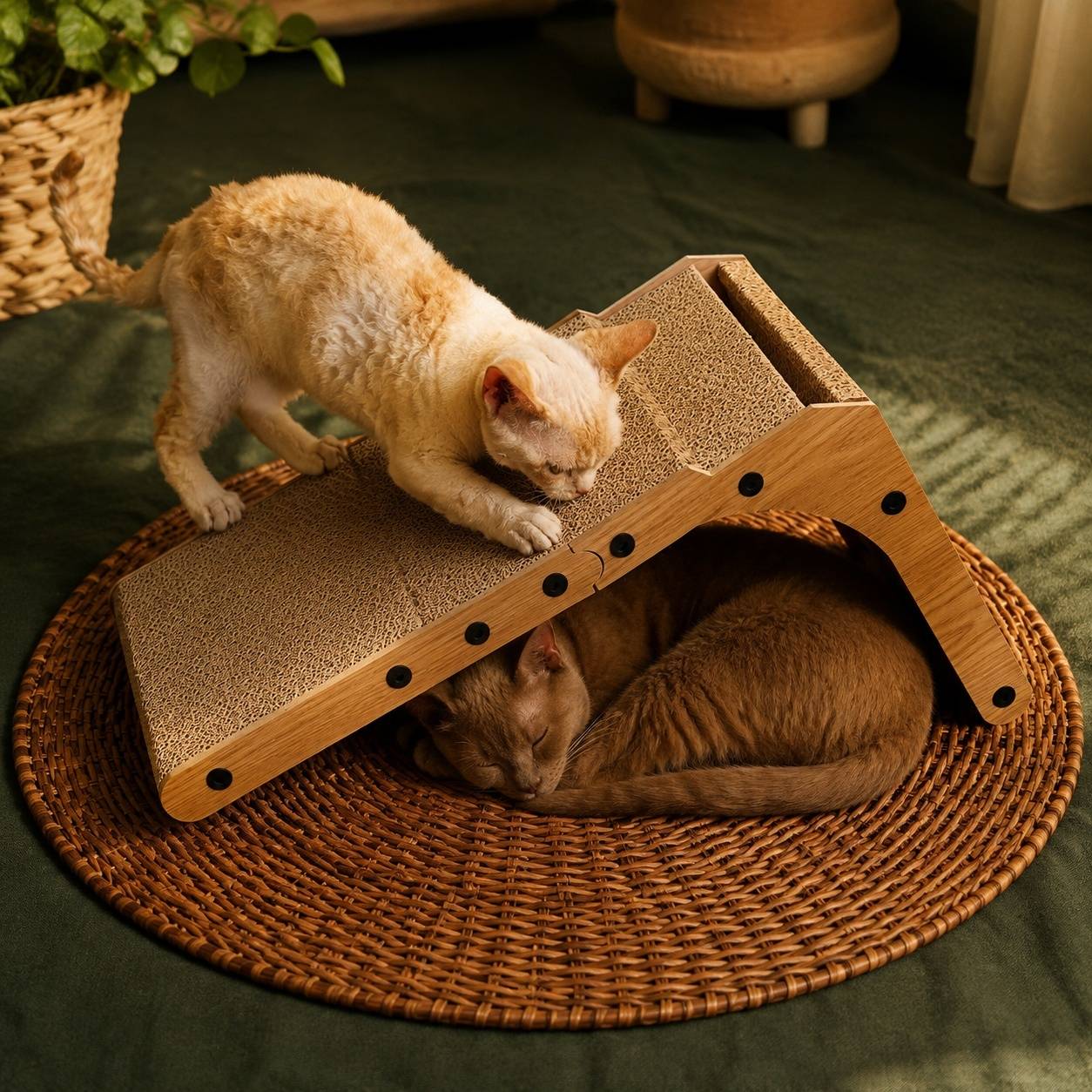 Grattoir Chat L Vertical Mousse Carton Durable Avec Jouet Balle Pour Intérieur - Image 9