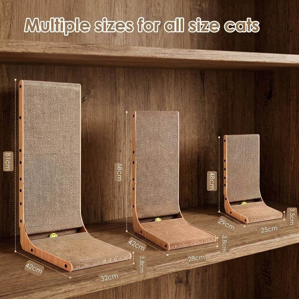 Grattoir Chat L Vertical Mousse Carton Durable Avec Jouet Balle Pour Intérieur - Image 2