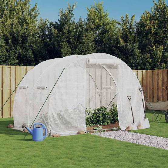 Serre de jardin 6m² - Serre de culture avec cadre en acier blanc 3x2x2 m MAISON CHIC - Image 1