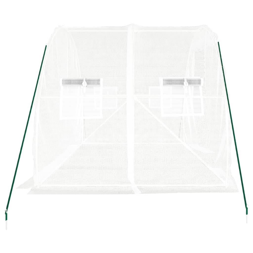 Serre de jardin 6m² - Serre de culture avec cadre en acier blanc 3x2x2 m MAISON CHIC - Image 5