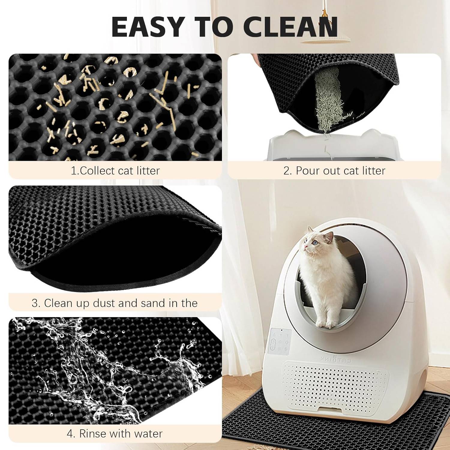 DtopbuyAge - Tapis de Litière pour Chat à Double Couche en Nid d'Abeille - Image 4