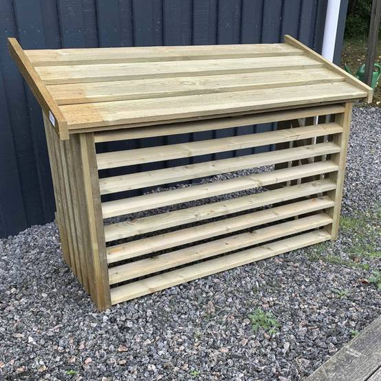 Cache climatisation 116x56x78cm - bois autoclave - Naturel - Image 2