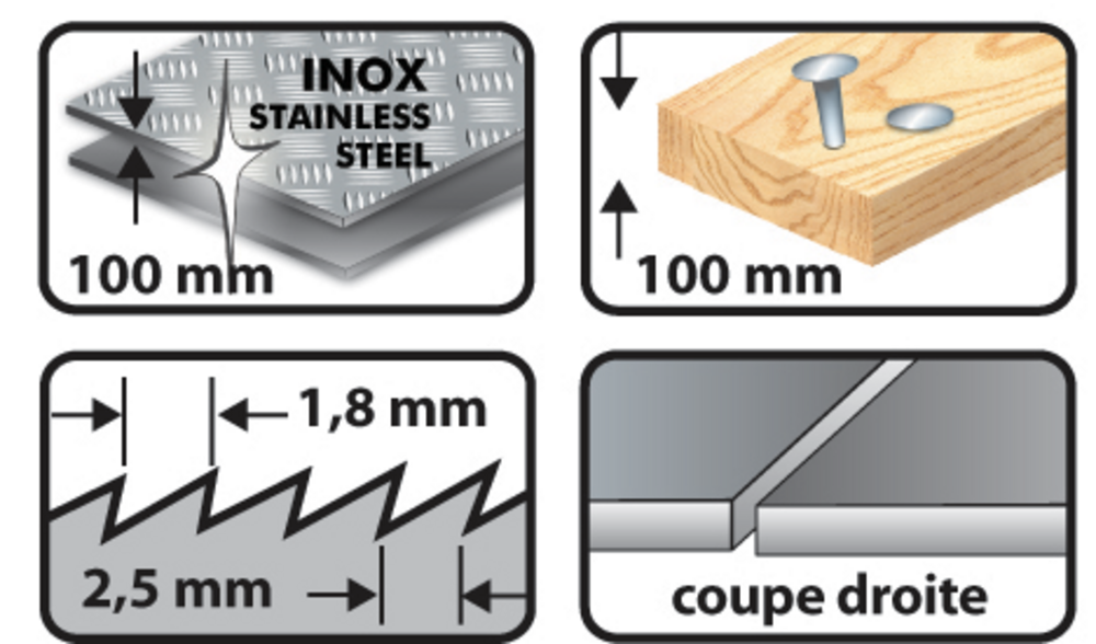 5 lames de scie sauteuse bi-métal - Lu. 110 mm pas 1.8 mm - coupe droite pour inox - LEMAN - 7001.05 - Image 7
