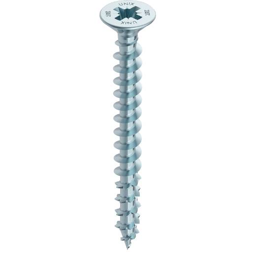 Vis HECO Unix Plus - Filetage Total - Ø6 x 60 - Tête Pozidriv - Zingué argent - Boîte de 200 - 45199