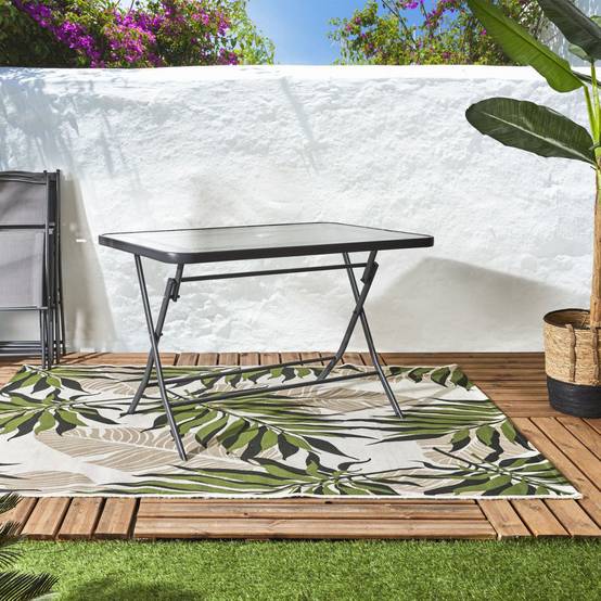 The Home Deco Factory - Table de Jardin en Verre "Formentera" 110cm Gris - Image 8
