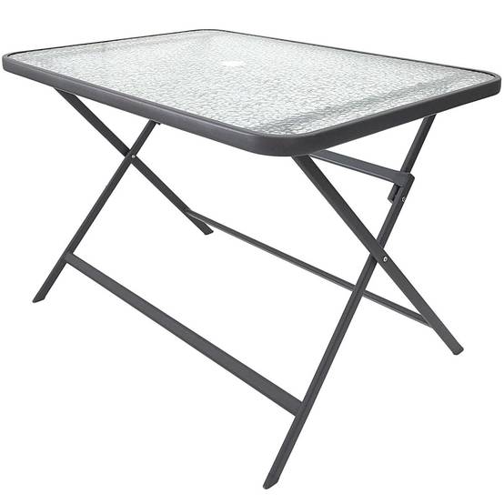 The Home Deco Factory - Table de Jardin en Verre "Formentera" 110cm Gris - Image 4