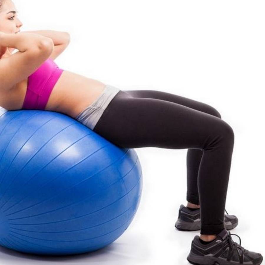 Ballon de Yoga et Fitness Taille M 65 cm Bleu – Pompe fournie – Résistant et Multi usages – Gym Ball – Diamètre 65cm – Sun&Sia - Image 2