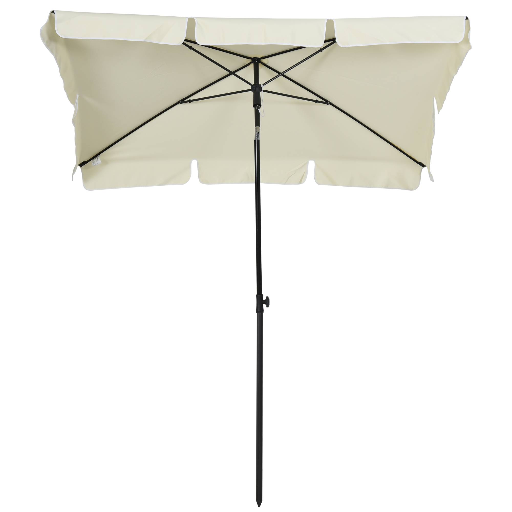 ComfortXL - Parasol Rectangulaire Aluminium pour Jardin Terrasse Inclinable 198x130 cm Beige - ComfortXL Outdoor Living - Image 2