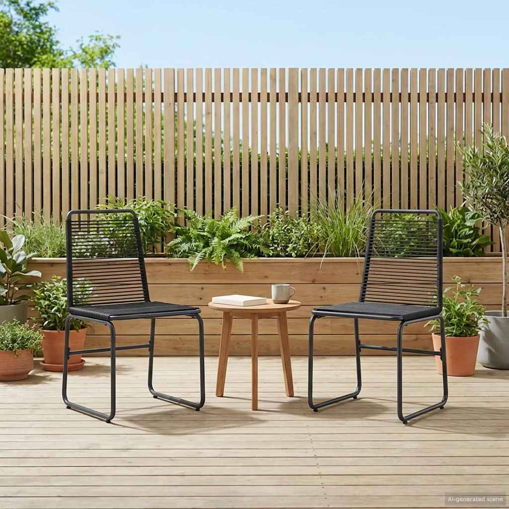 Chaises de jardin rotin noir 48 x 55 x 89.5 cm - PANGIVO