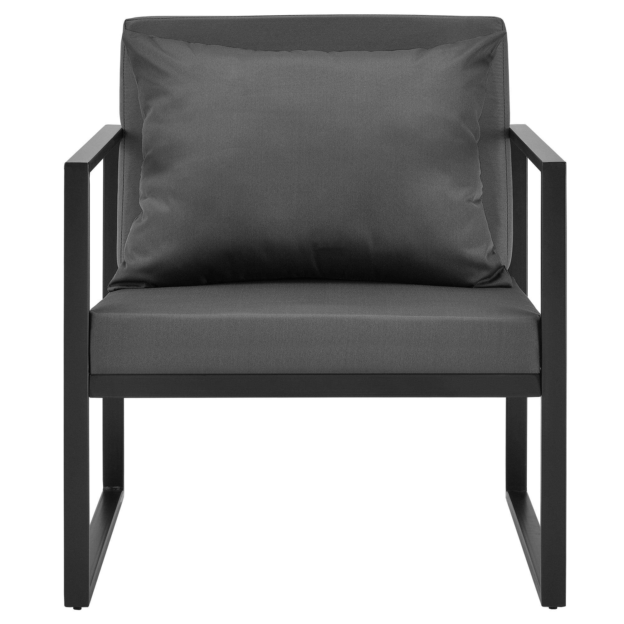 Helloshop26 - 2 x chaises extérieures robustes avec coussins confortables noir 70 x 60 x 60 cm - Image 3