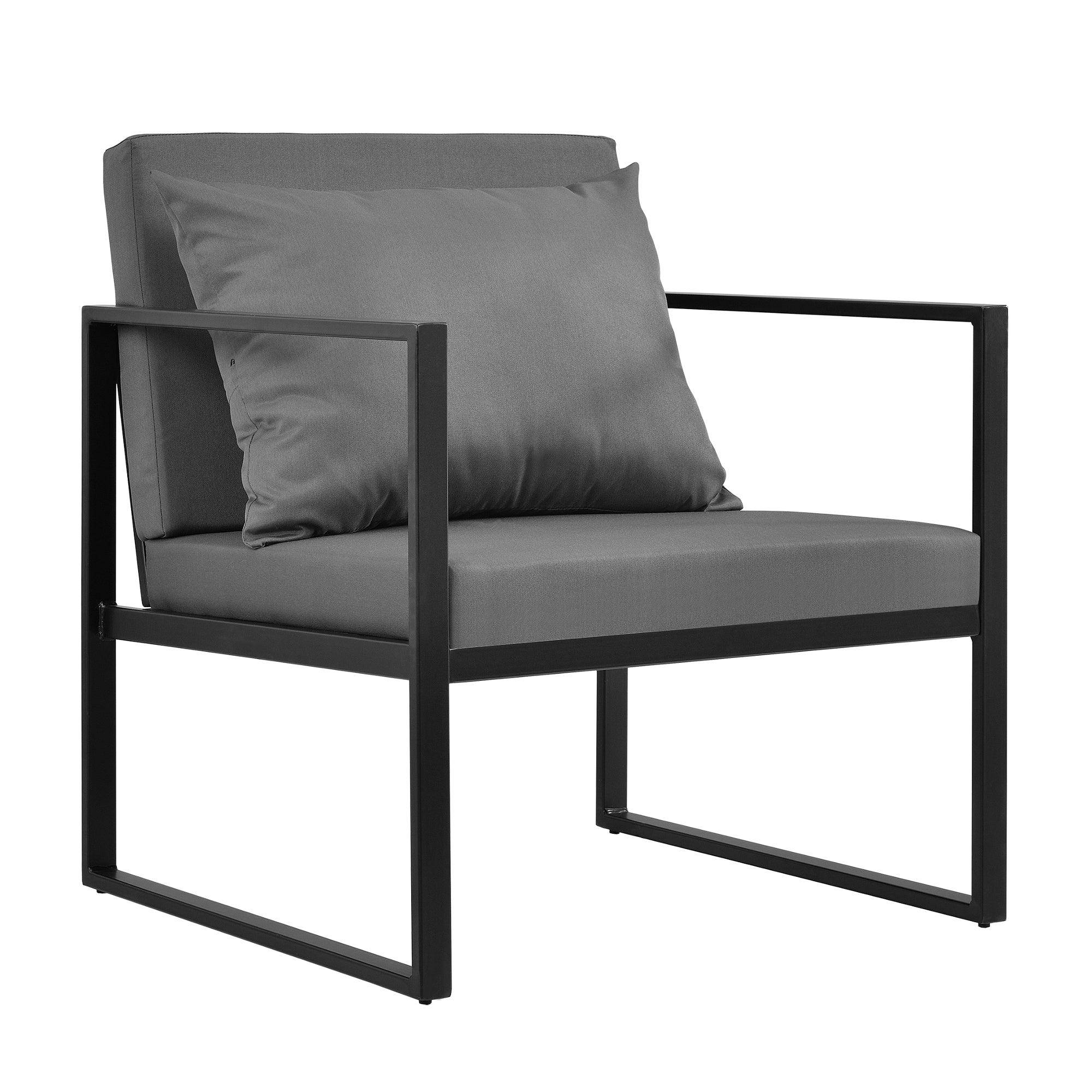 Helloshop26 - 2 x chaises extérieures robustes avec coussins confortables noir 70 x 60 x 60 cm - Image 2
