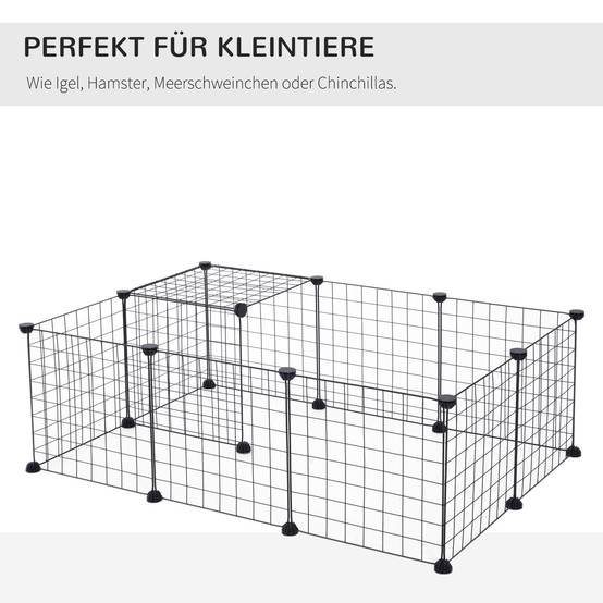 Parc pour petits animaux, métal, noir, 106 x 73 x 36 cm - PANGIVO - Image 4