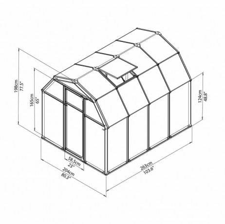 Canopia - Serre de jardin en polycarbonate Rion Eco Grow 5,36 m², Ancrage au sol Oui - Image 4