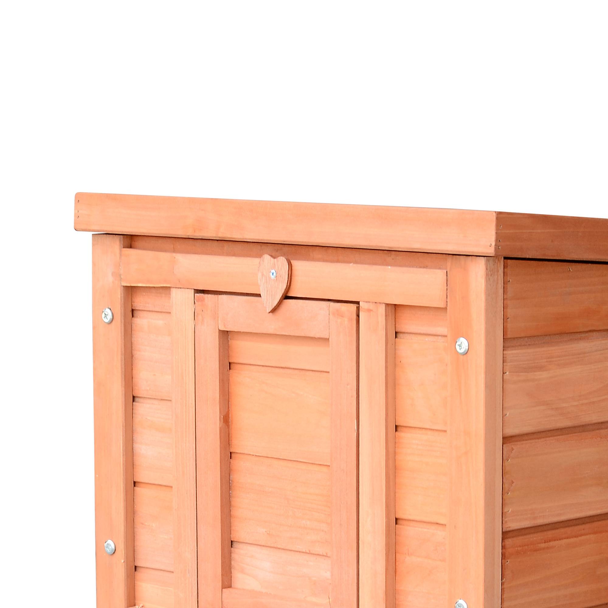 Maison petits animaux avec rampe, bois, vert + naturel - Image 10