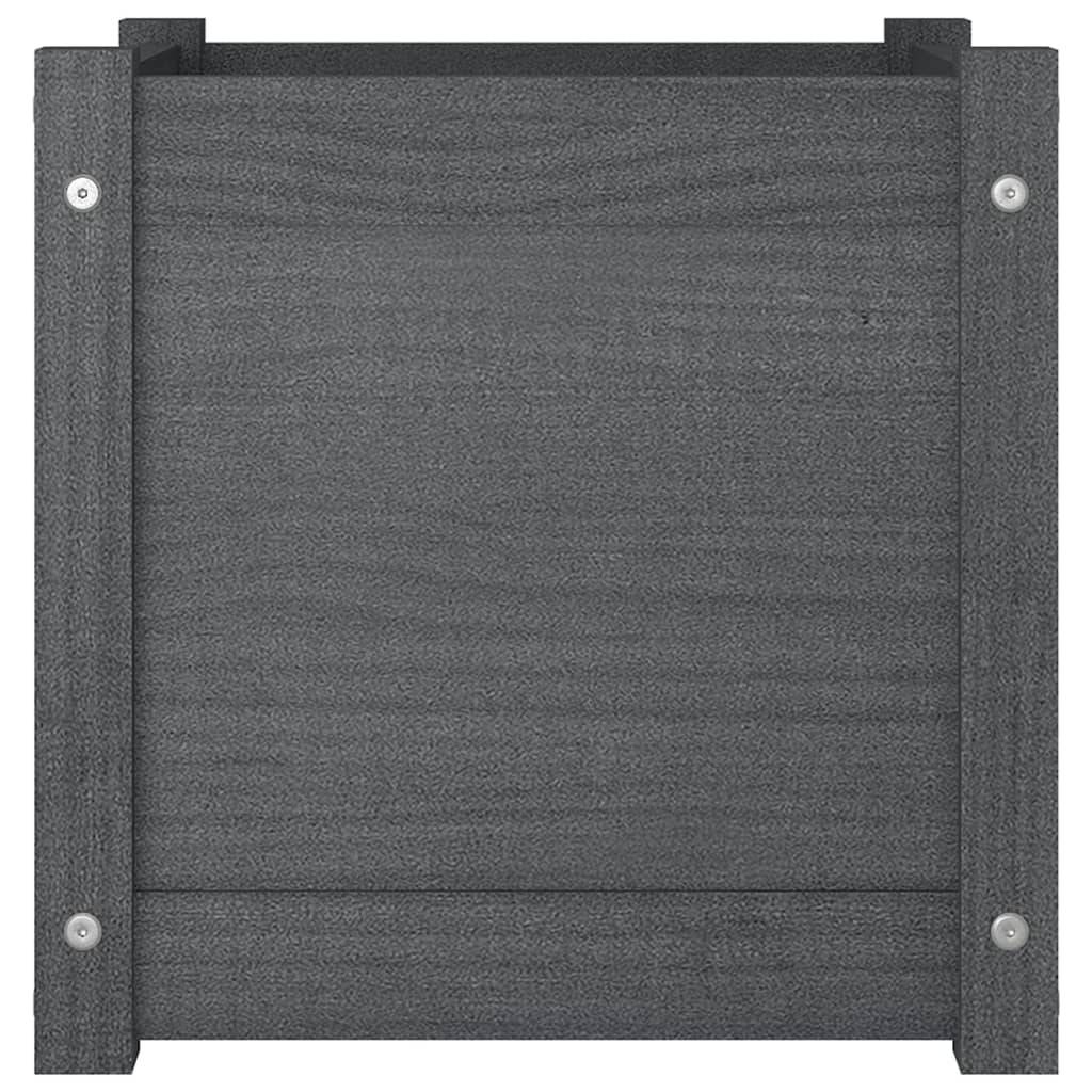Maison Chic - Jardinière - Pot De Fleurs - Bac à Fleurs Gris 40x40x40 cm Bois de pin massif - Image 4