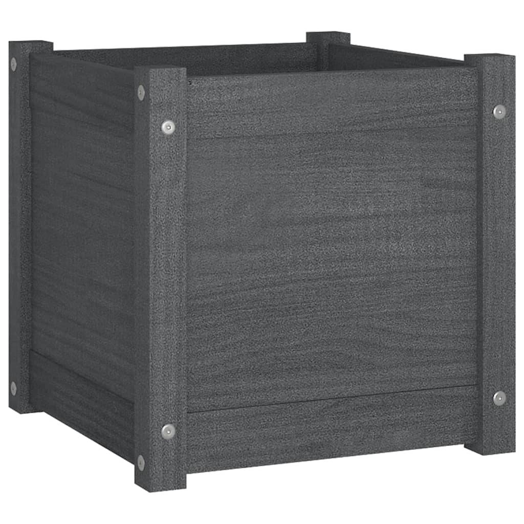 Maison Chic - Jardinière - Pot De Fleurs - Bac à Fleurs Gris 40x40x40 cm Bois de pin massif - Image 1