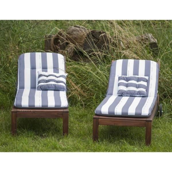 Coussin JARDIN PRIVE Bain de soleil flocons CANCALE 188x56x12 cm gris - Image 2