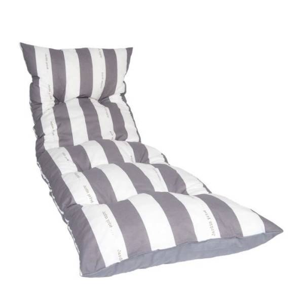 Coussin JARDIN PRIVE Bain de soleil flocons CANCALE 188x56x12 cm gris - Image 1