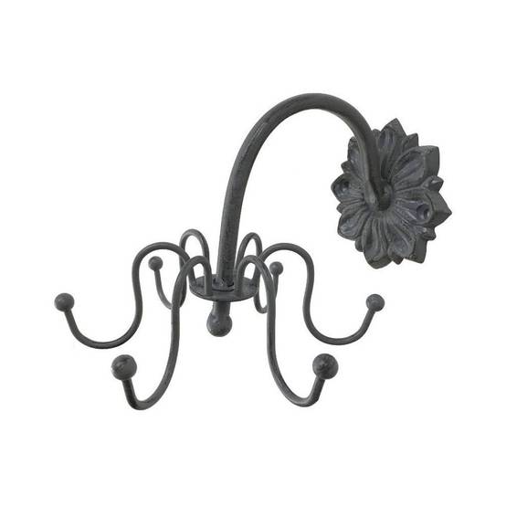 Porte manteaux en métal gris 16 x 22 cm Chemin de campagne