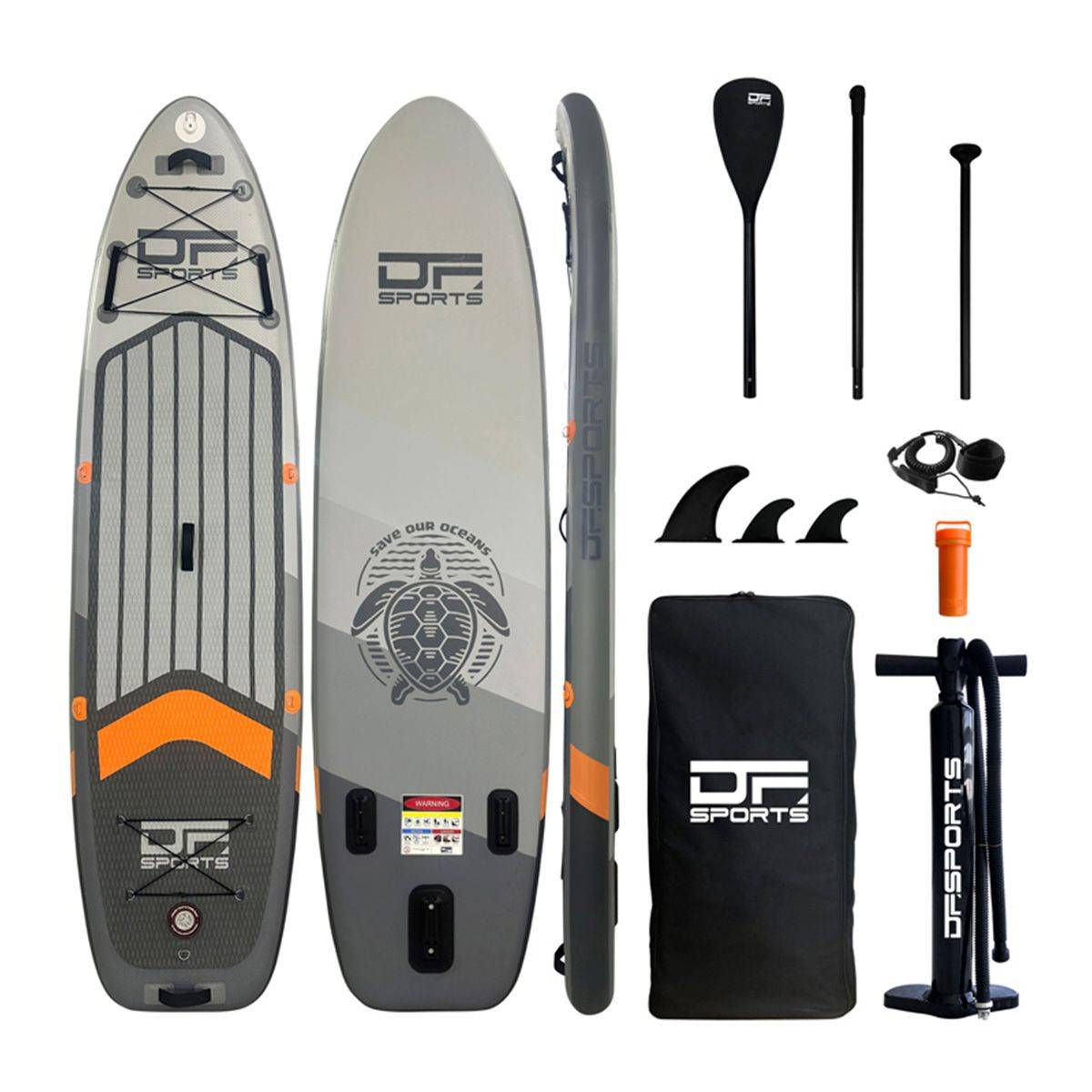 Paris Prix - Paddle Gonflable Avec Accessoires "Polynésie" 320cm Gris - Image 1