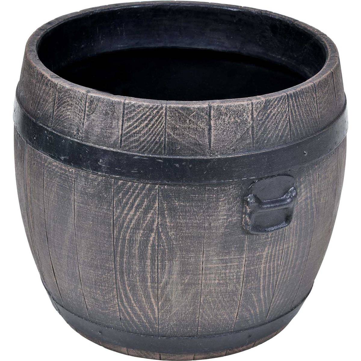 Roto - Jardinière ronde en polyéthylène imitation tonneau Bolero 47 x 51 cm - Image 1