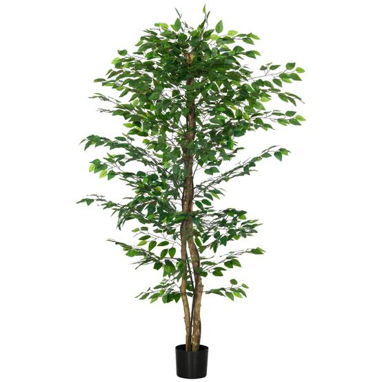 Plante artificielle ficus hauteur 1,80 m tronc branches liane lichen feuilles grand réalisme pot inclus - Image 2