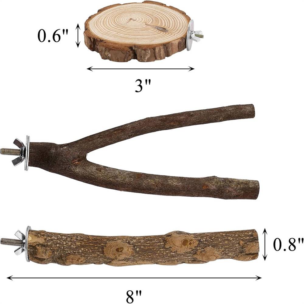 Perchoirs en bois naturel pour cage à oiseaux DtopbuyAge - Image 2