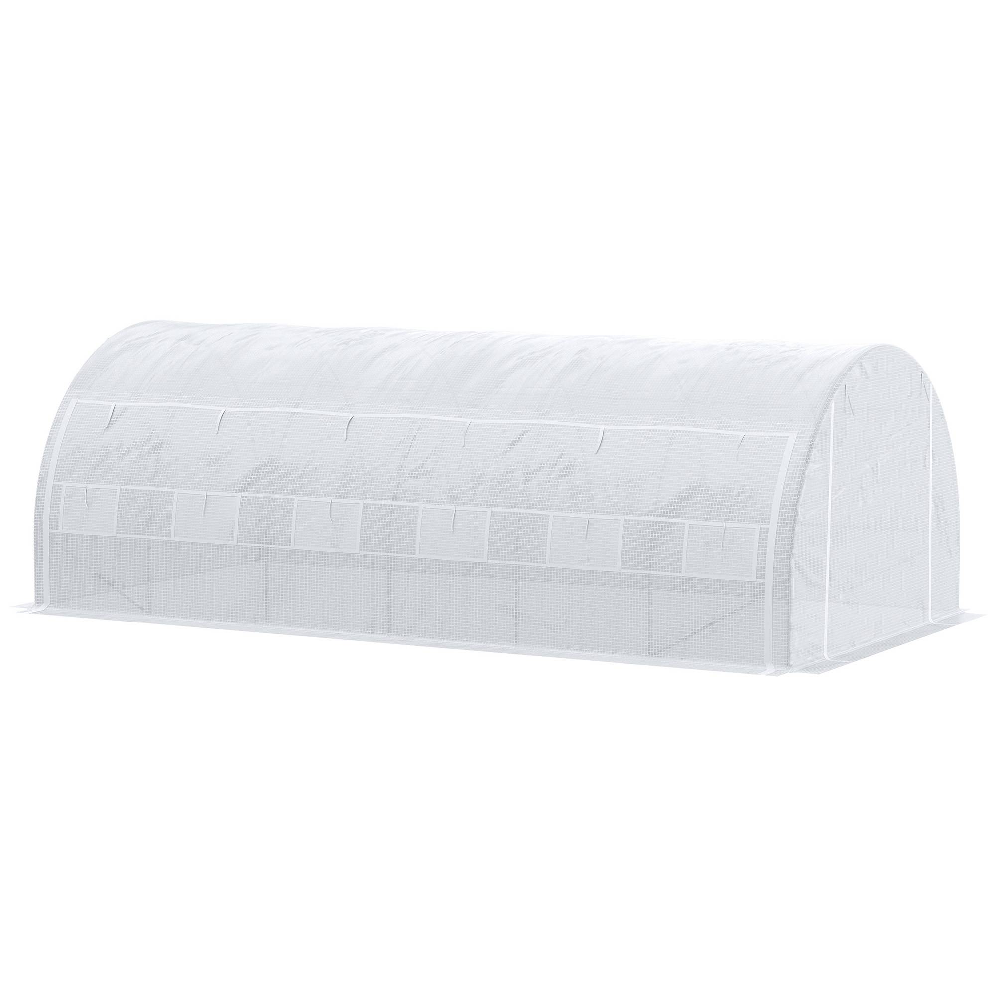 Serre Tunnel de Jardin XXL 18m² Acier Galvanisé avec 12 Fenêtres pour Grandes Cultures 6x3x2 m Blanc - ComfortXL Outdoor Living - Image 2