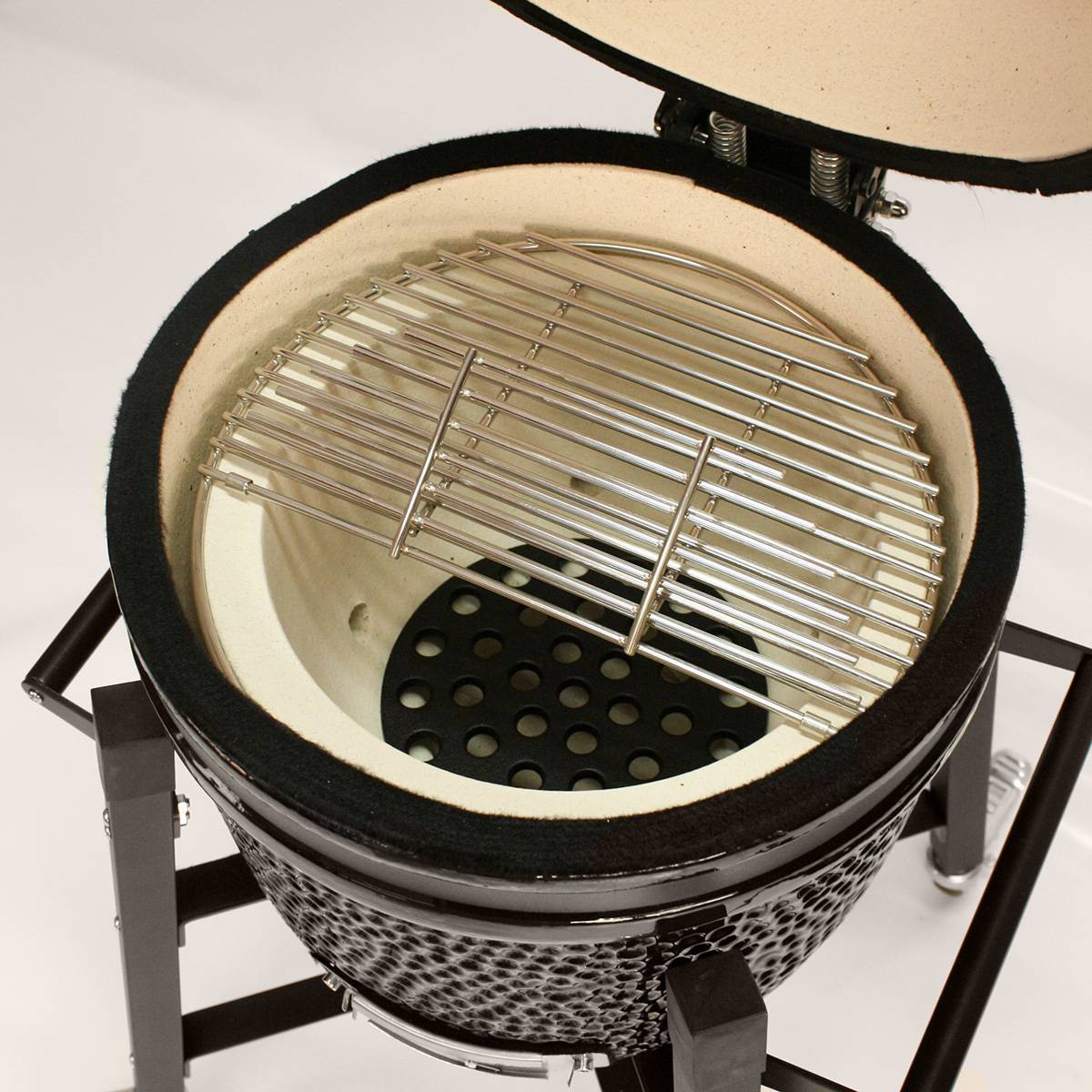 Barbecue kamado avec chariot Patton Premium 15" - Grille Ø 34 cm - Noir - Image 8