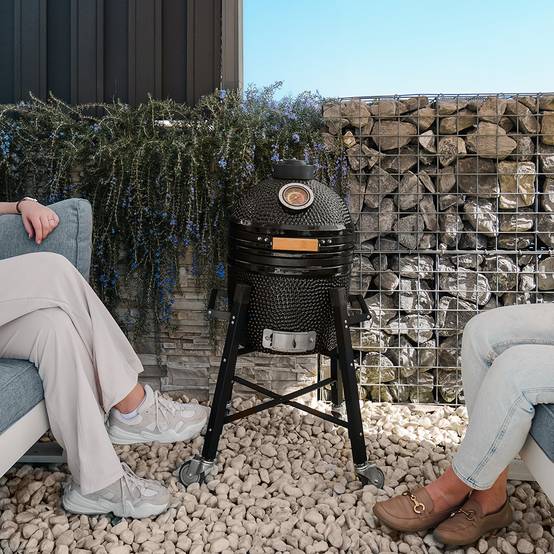 Barbecue kamado avec chariot Patton Premium 15" - Grille Ø 34 cm - Noir - Image 2
