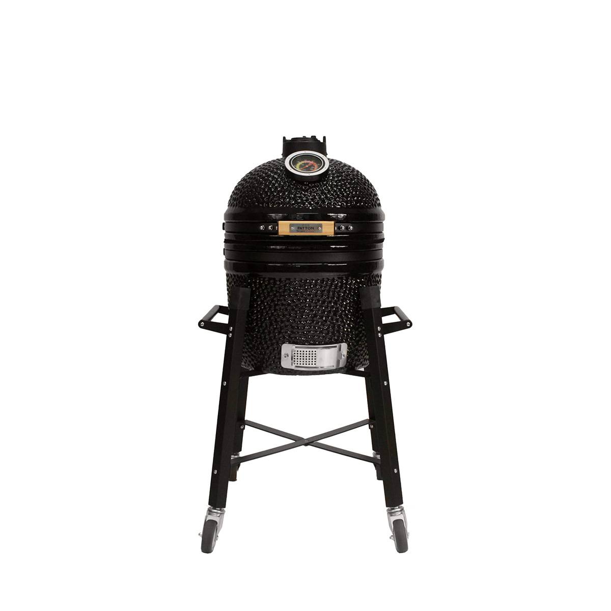 Barbecue kamado avec chariot Patton Premium 15" - Grille Ø 34 cm - Noir - Image 1