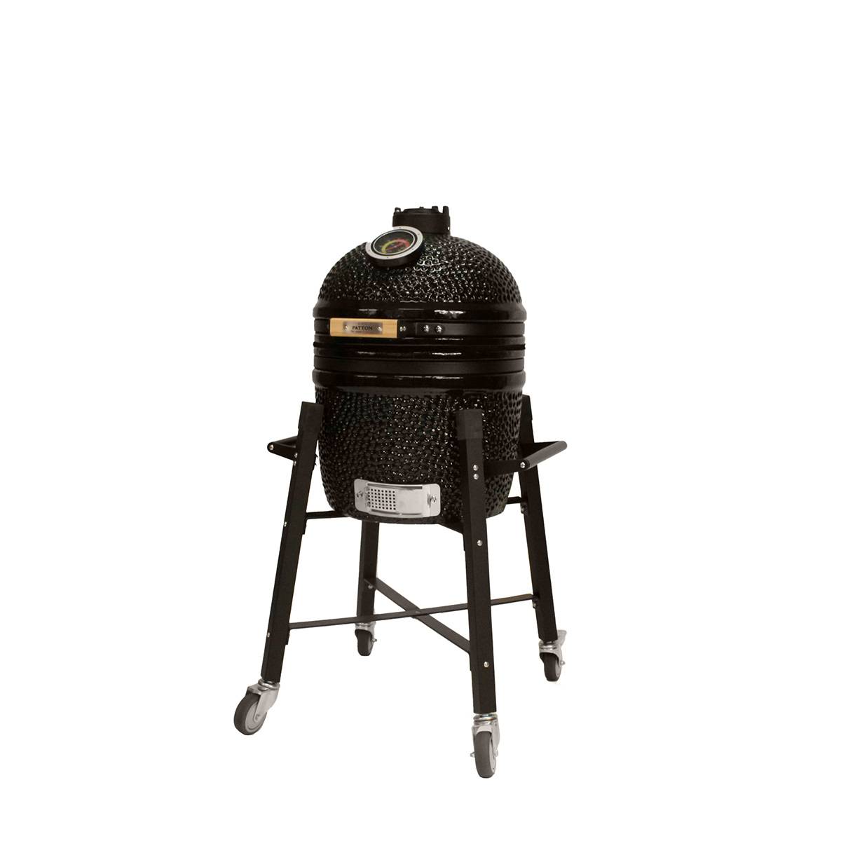 Barbecue kamado avec chariot Patton Premium 15" - Grille Ø 34 cm - Noir - Image 4