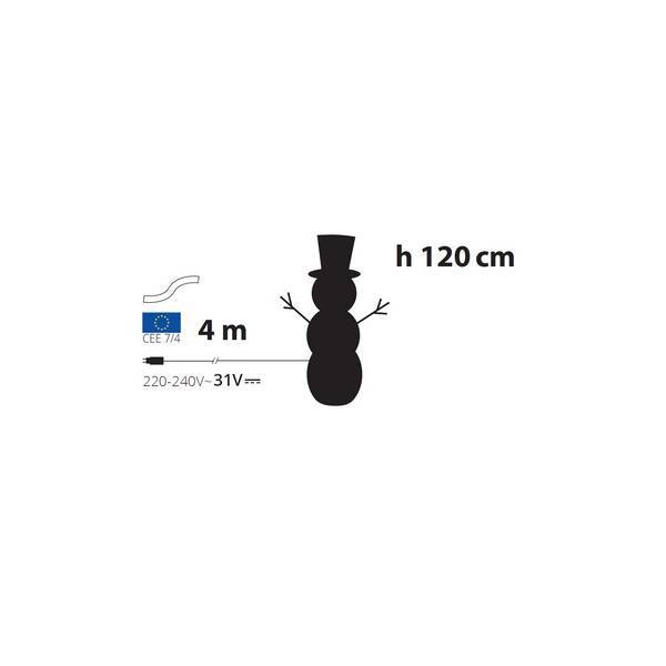 Lotti - Bonhomme de Neige 3D H120cm 260 LED blanc froid 8 jeux lumières IP44 SMART Connect 31V Lotti - Image 2