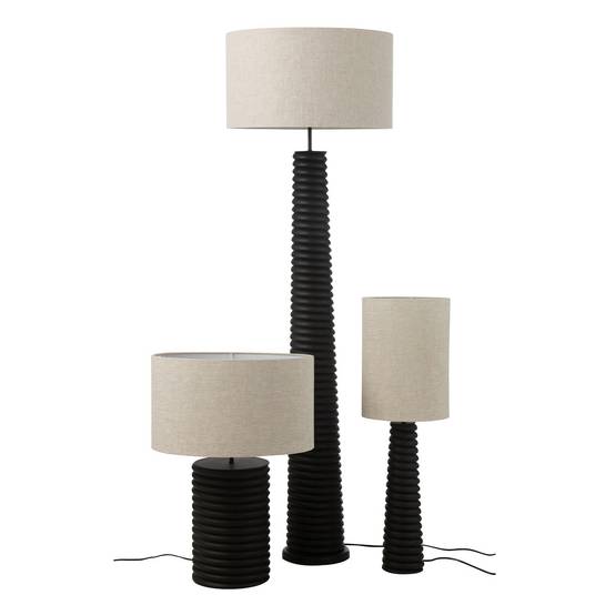Lampadaire Filetage en Bois "Ailanthus" 160cm Noir - Image 4