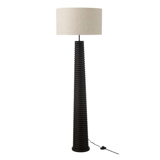 Lampadaire Filetage en Bois "Ailanthus" 160cm Noir - Image 1