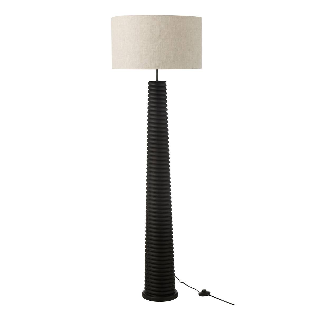 Lampadaire Filetage en Bois "Ailanthus" 160cm Noir - Image 1