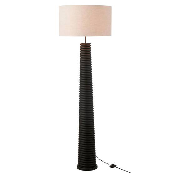 Lampadaire Filetage en Bois "Ailanthus" 160cm Noir - Image 2