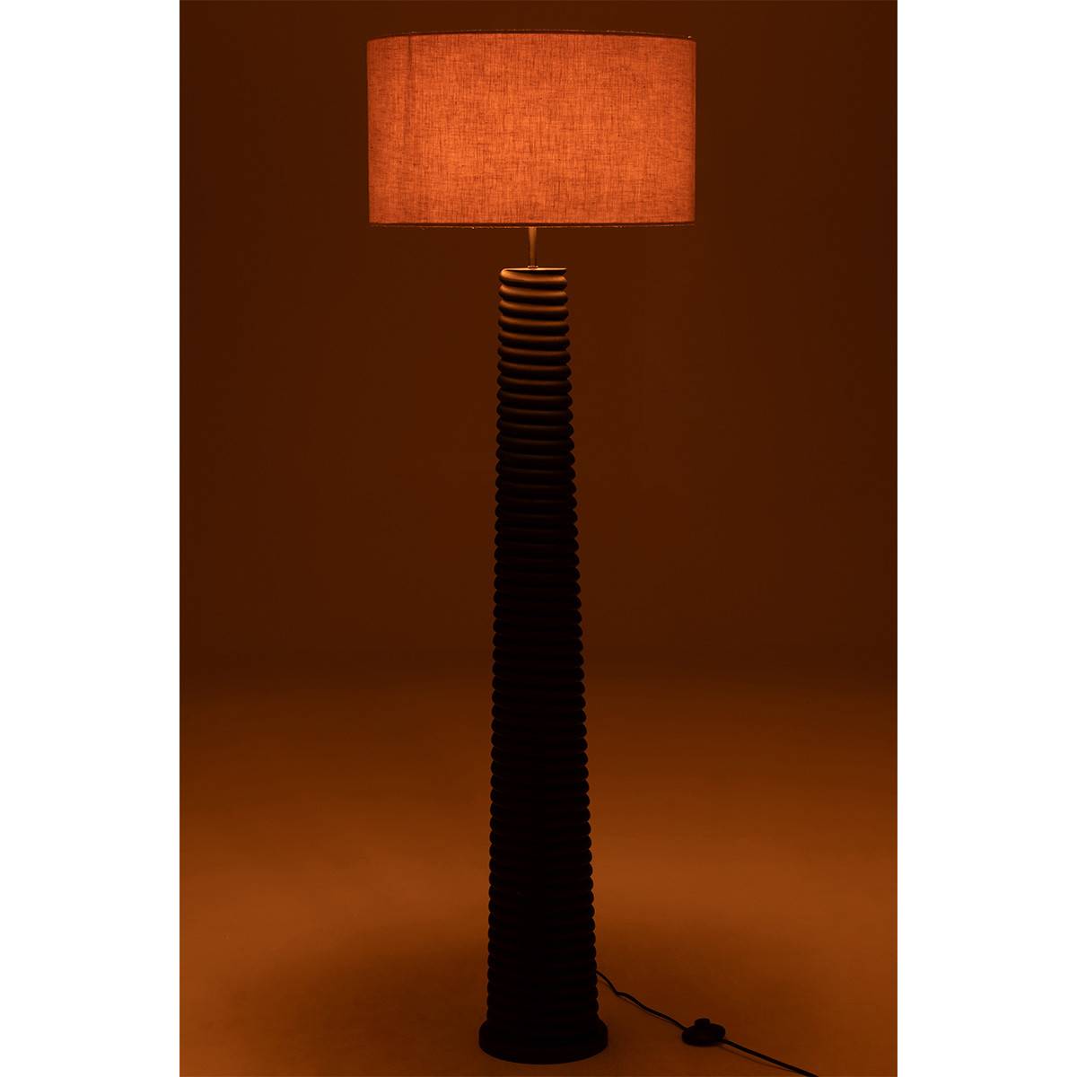 Lampadaire Filetage en Bois "Ailanthus" 160cm Noir - Image 3