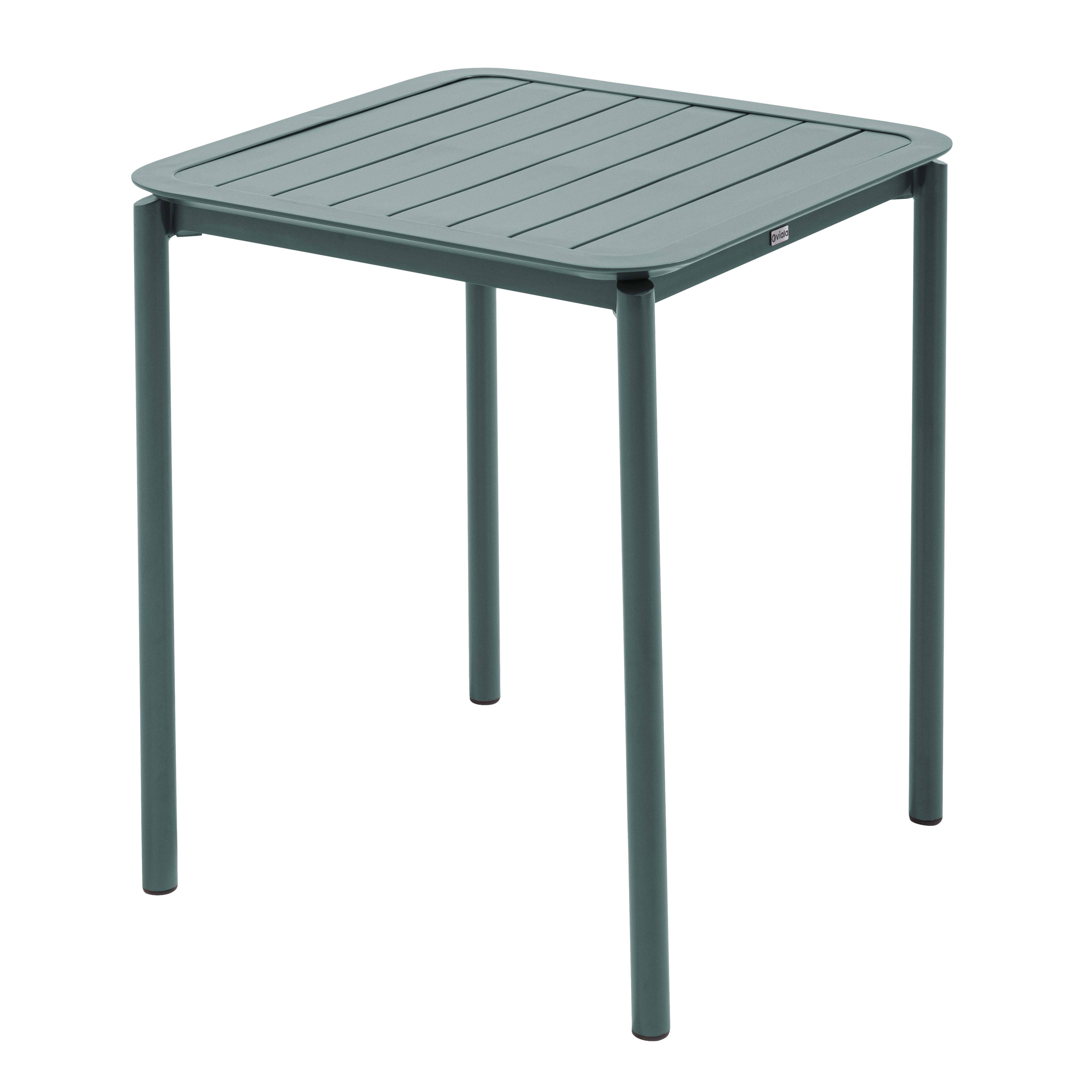 Oviala - Ensemble table de terrasse 70cm et 4 chaises vert foncé Almada - Oviala - Image 5