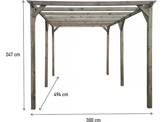 Carport Voiture En Bois "sunny" 3 X 5 M -habitat Et Jardin - Image 3