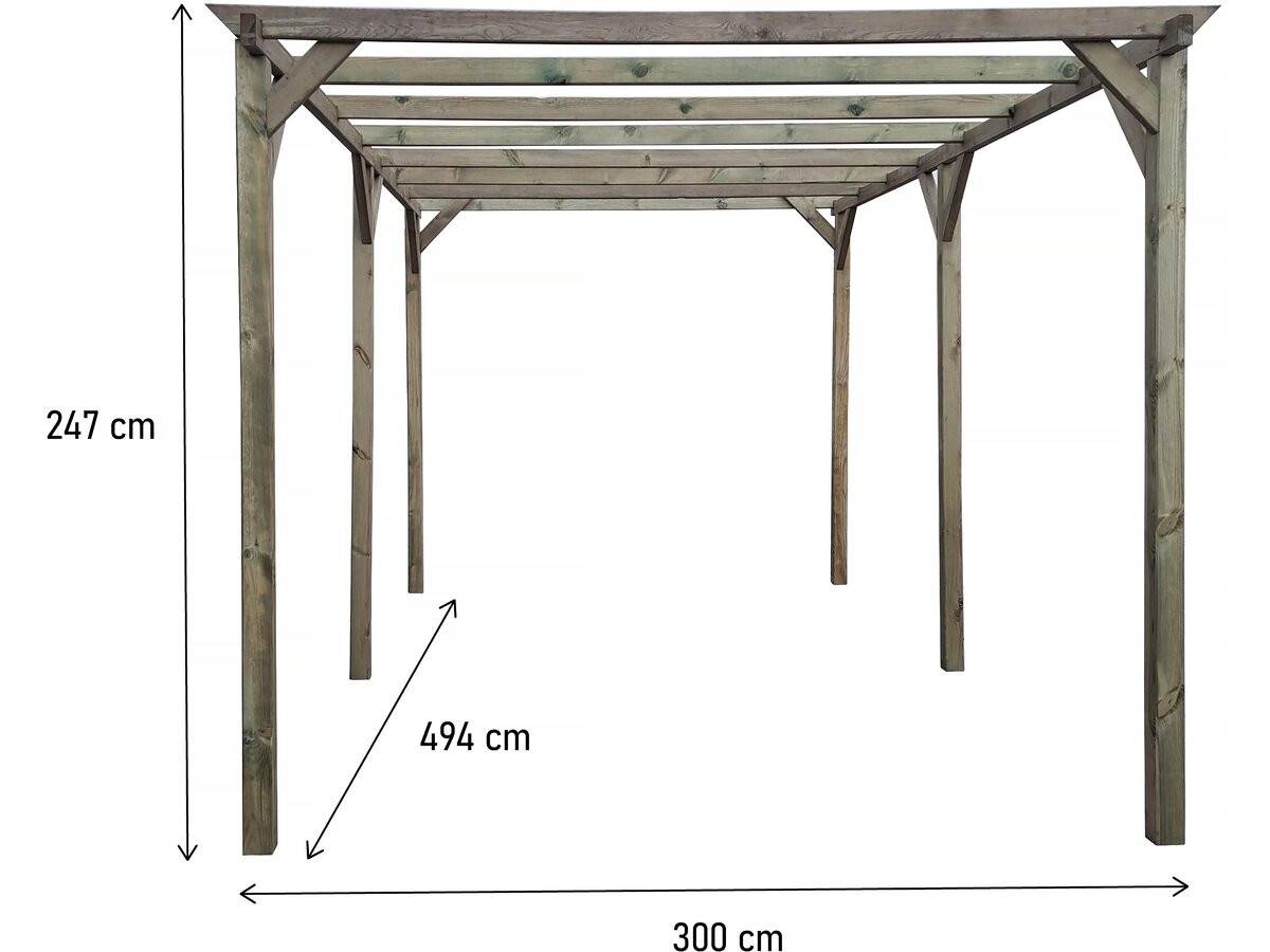 Carport Voiture En Bois "sunny" 3 X 5 M -habitat Et Jardin - Image 3
