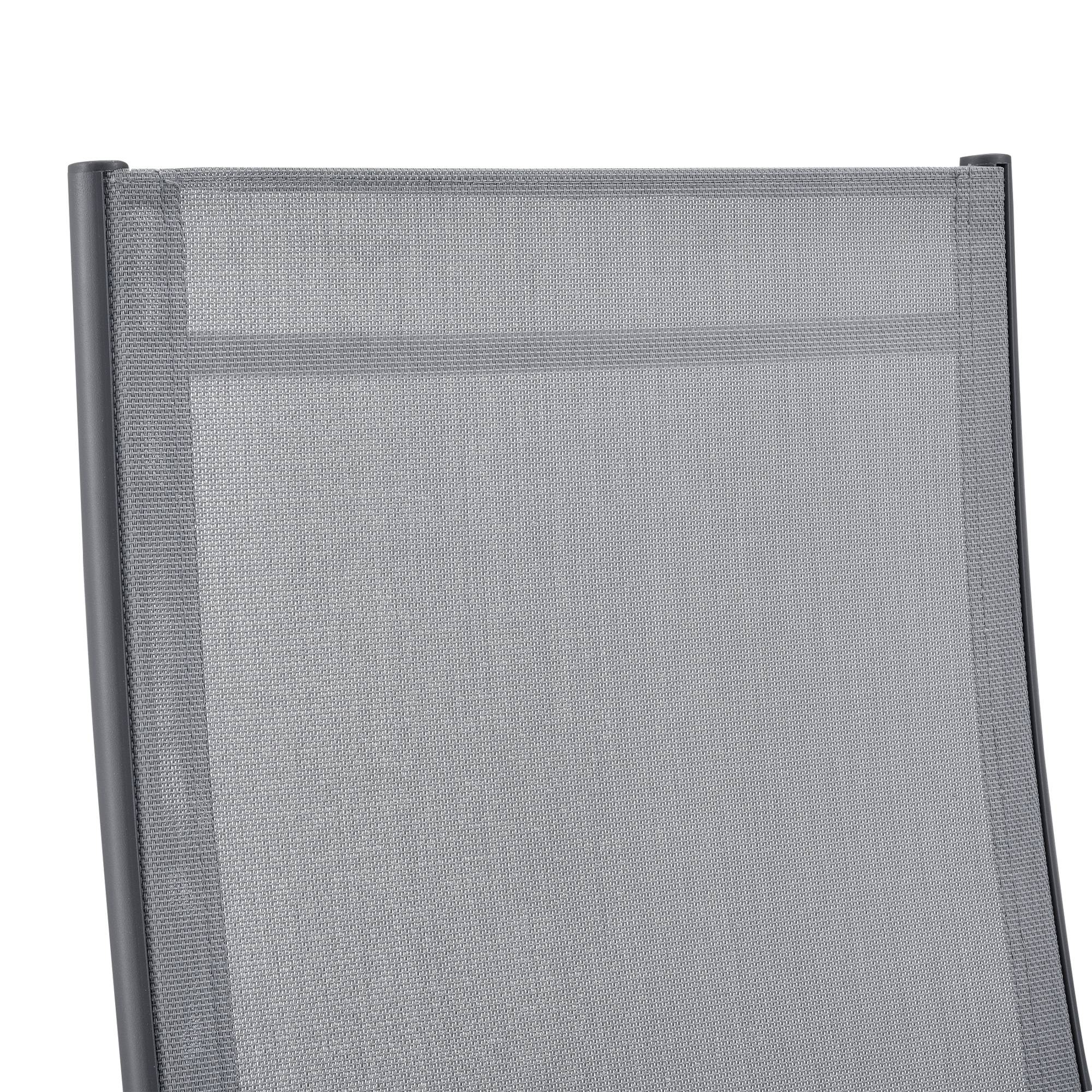 Lot de 2 Fauteuils de Jardin avec Accoudoirs et Dossier Acier Polyester Gris Clair et Foncé [en.casa] - Image 6