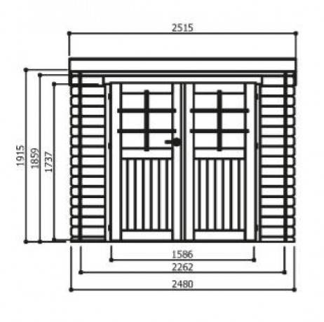 Abri de jardin HOF en bois 5,12m², Plancher Non, Abri bûches Oui, Armoire adossée Non - Image 2