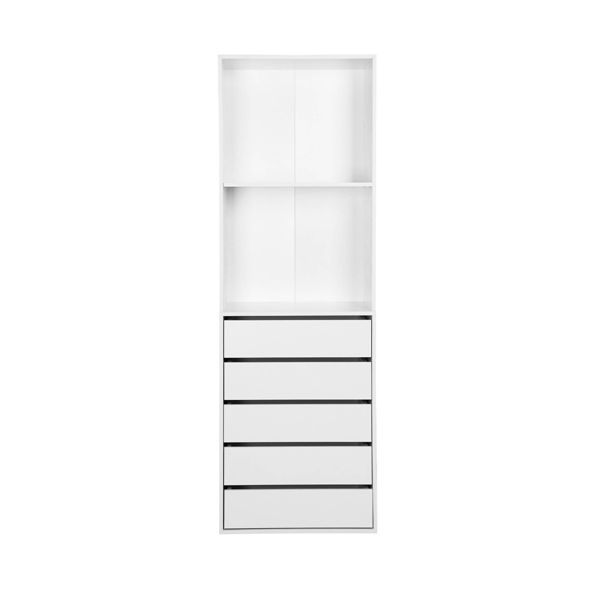 Module dressing avec 5 tiroirs et 2 étagères. blanc.  panneaux stratifiés | sweeek - Image 3