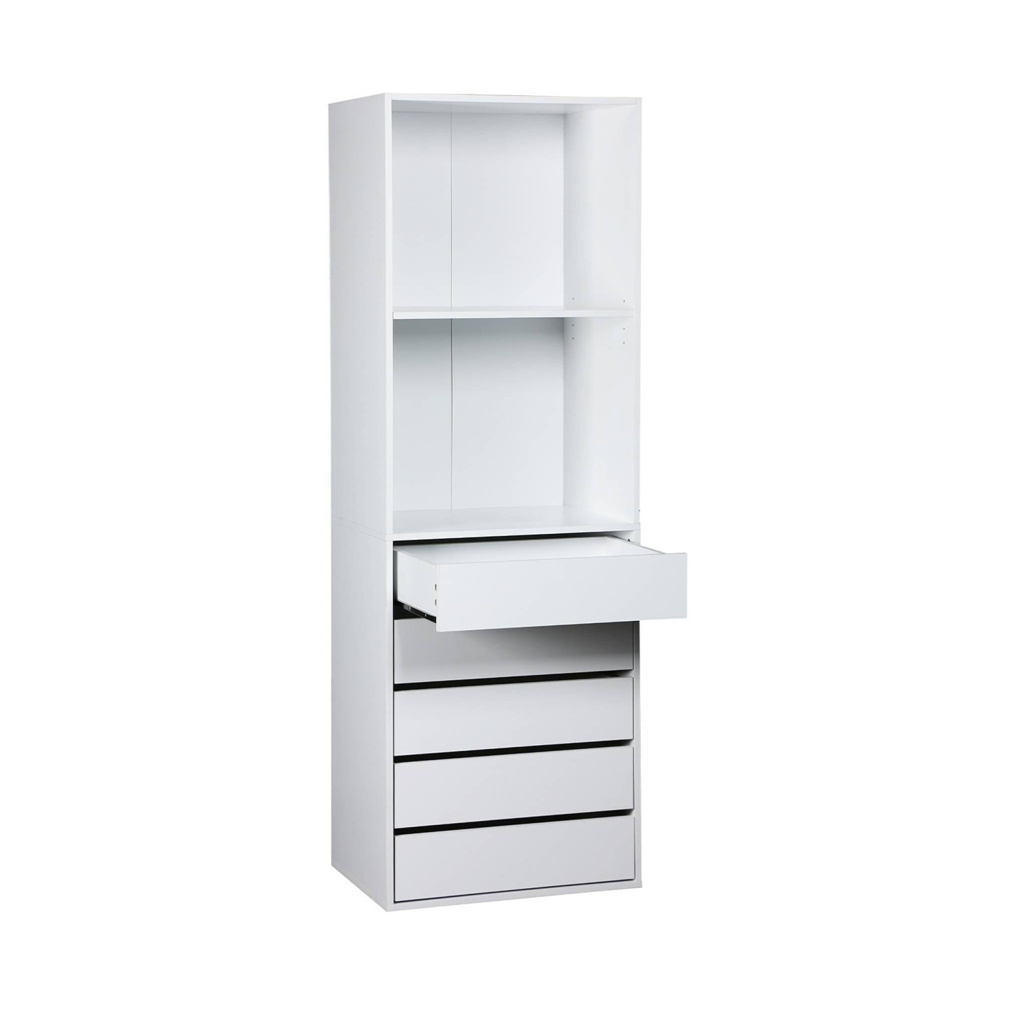 Module dressing avec 5 tiroirs et 2 étagères. blanc.  panneaux stratifiés | sweeek - Image 4