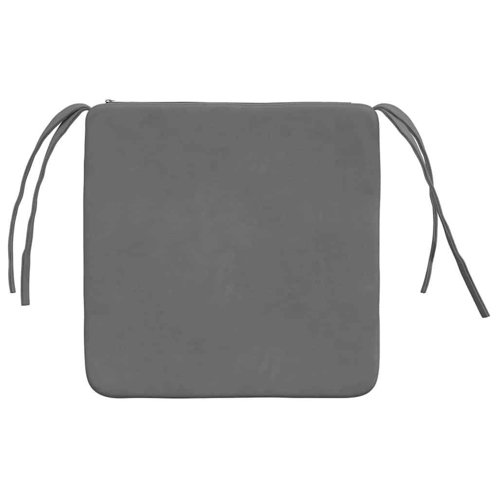 Coussins de siège 4 pcs Gris foncé 40 x 40 x 3 cm Maison Chic - Image 7