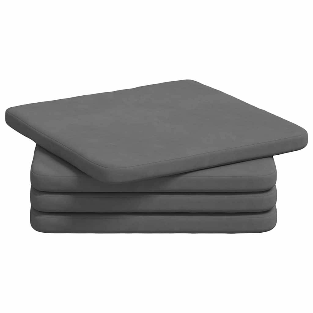 Coussins de siège 4 pcs Gris foncé 40 x 40 x 3 cm Maison Chic - Image 1