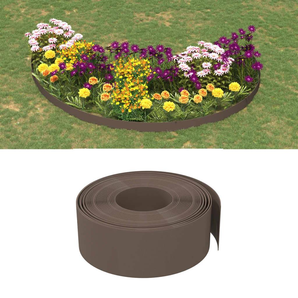 Bordure pelouse polyéthylène extérieur aménagement paysager 10mx20cm brun - ComfortXL Outdoor Living - Image 1