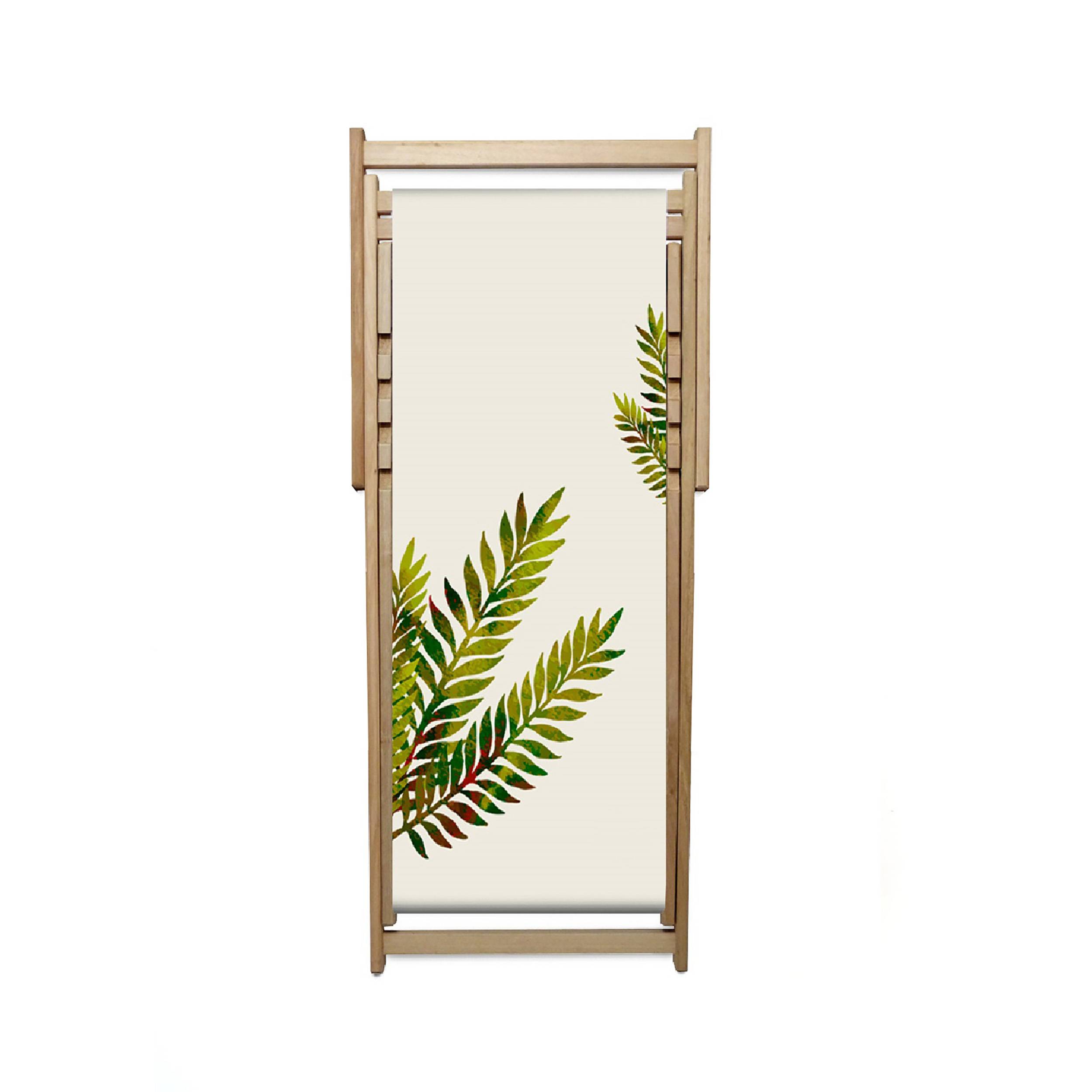 City Garden - Chilienne de jardin en bois d'Eucalyptus avec motif feuille - Ecru - LONA - Image 1